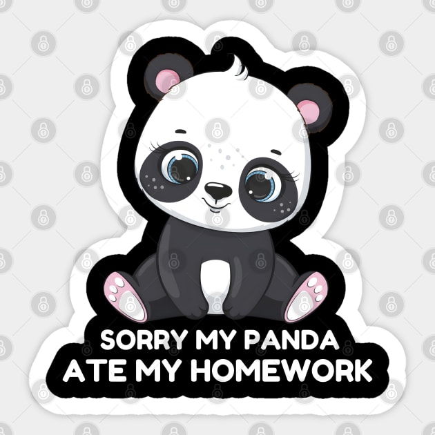 Sorry My Panda Ate My Homework Sticker by MakerMind8.2